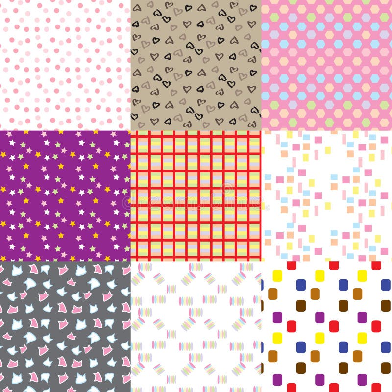 9 modelos inconsútiles de diverso vector elegante libre illustration 9 modelos inconsútiles de diverso vector elegante libre illustration