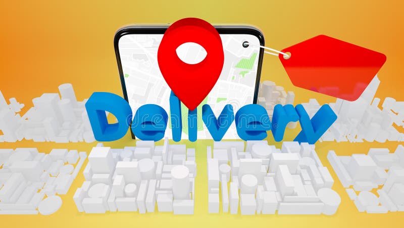 Modelowa mapa miasta z czerwonymi wskaźnikami pin i koncepcją renderowania 3d dla telefonów komórkowych ilustracja wektor