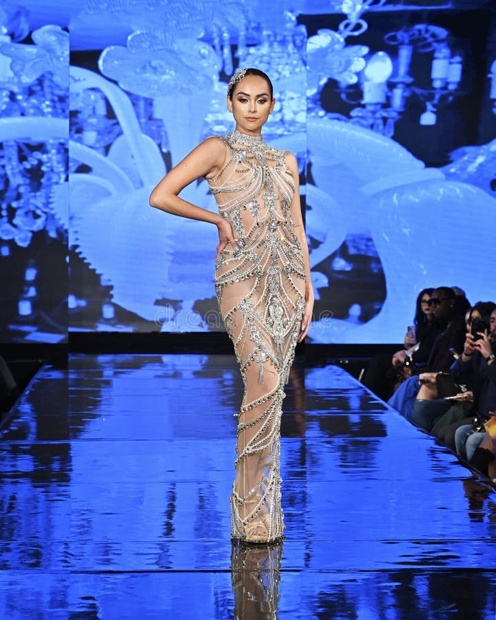 Modelowe spacery dla projektantki gianniny azar gianninaazar obraz stock