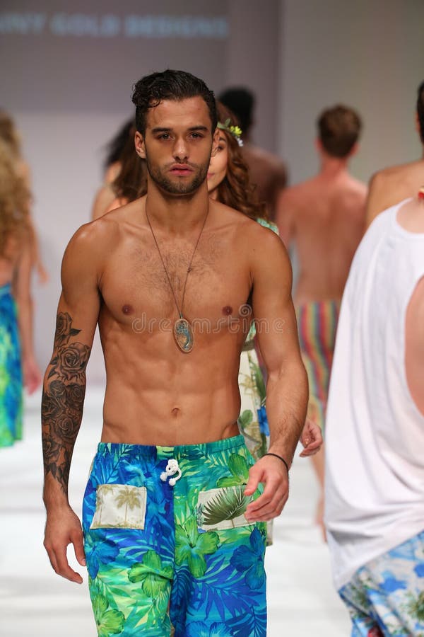 Models Walk the Runway Finale at the Lainy Gold Swimwear Fashion Show ...