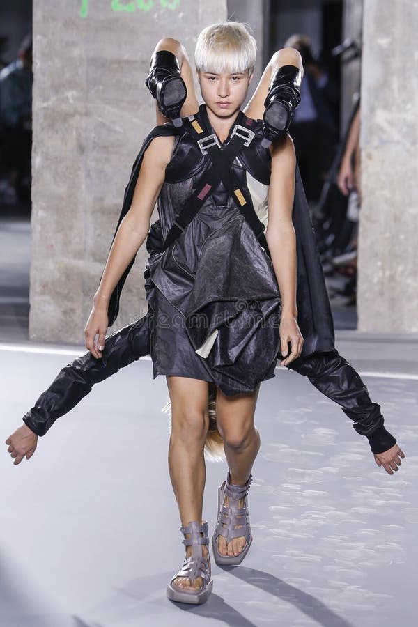 Models Walk the Runway during the Rick Owens Show Editorial Photography ...