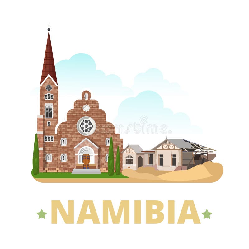 Modelul de design pentru țara Namibia - desen cu desene animate plate royalty free illustration