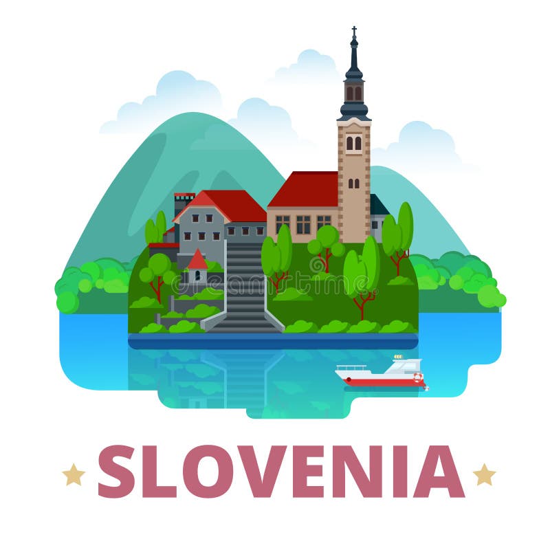 Modelul de design pentru țara Sloveniei vector illustration