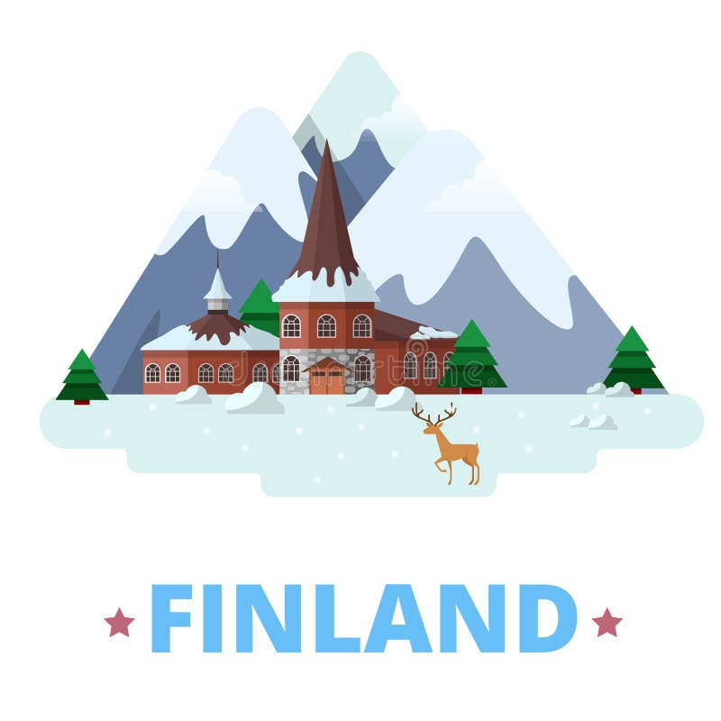 Modelul finlandez de design pentru țară vector illustration