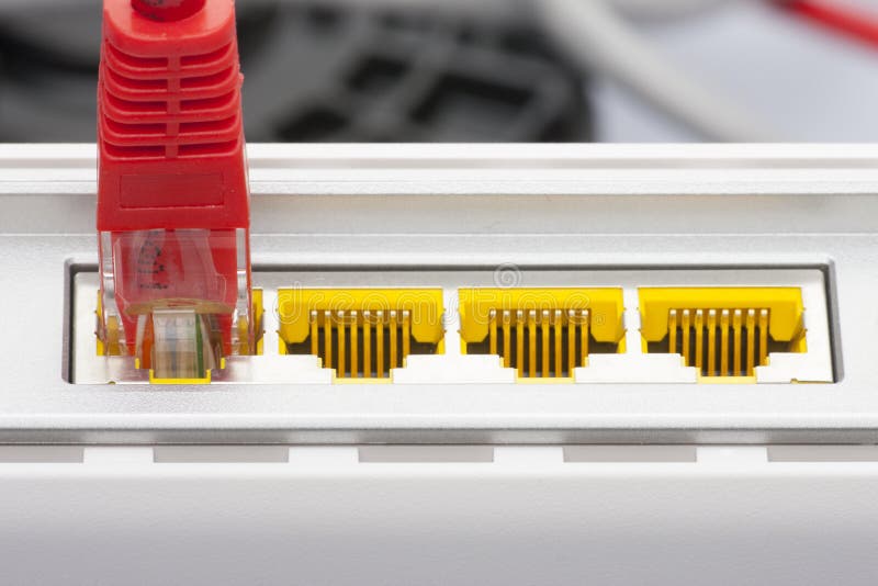 Modem router network hub with cable connecting. royalty free stock photos Modem router network hub with cable connecting. royalty free stock photos