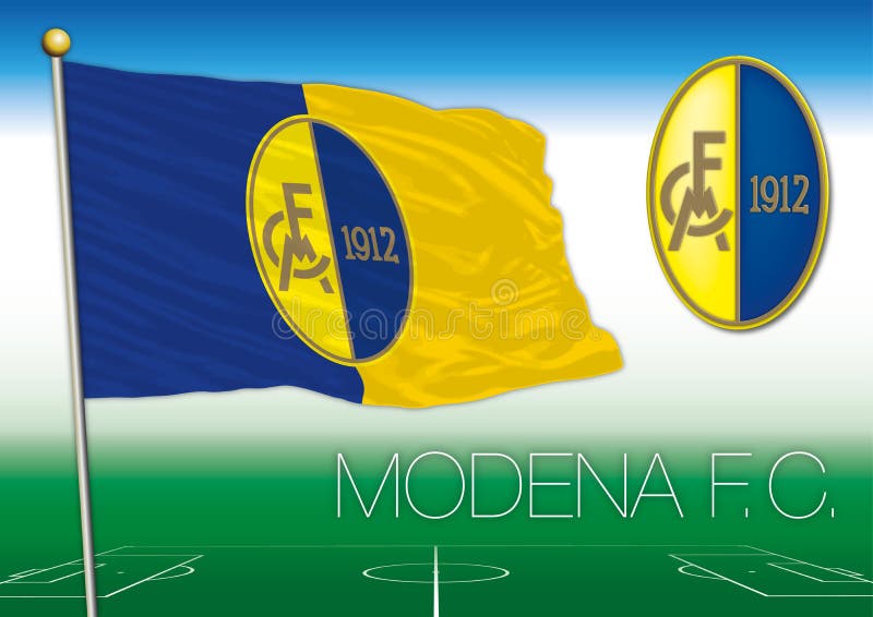 Bandeira Do Clube De Futebol Modena 2018 Com Novo Logótipo Foto