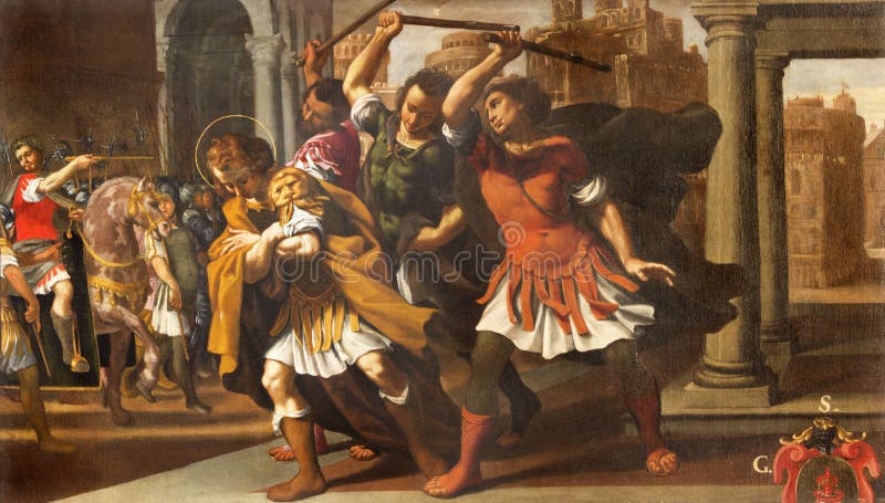 Modena - The painting from live and martyrdom of St. Sebastian in church Chiesa di Santa Maria della Pomposa royalty free stock photo Modena - The painting from live and martyrdom of St. Sebastian in church Chiesa di Santa Maria della Pomposa royalty free stock photo