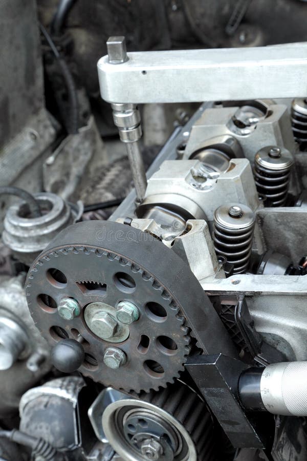 Moder engine repairing royalty free stock image