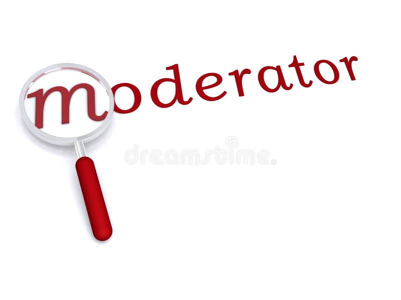 Moderator with magnifying glass vector illustration