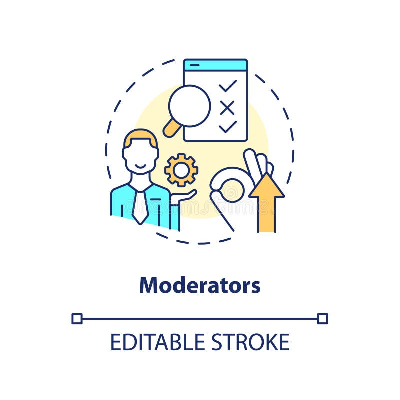 Moderators concept icon stock vector. Illustration of website - 258233076