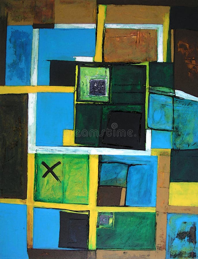 Modern Abstract Art - Original Artwork in Blue and Green