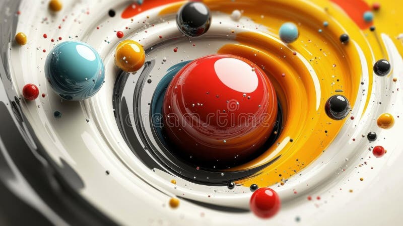 Modern abstract background with colorful circles and balls royalty free illustration