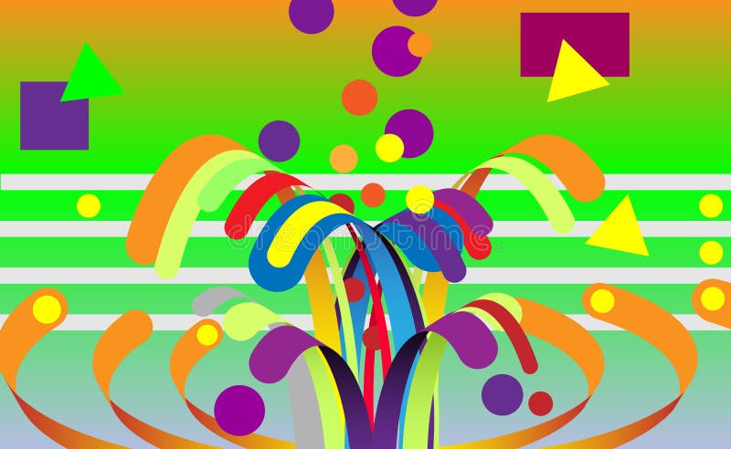 Modern abstract background, composition made of various rounded shapes in color. Vector illustration. fireworks vector illustration