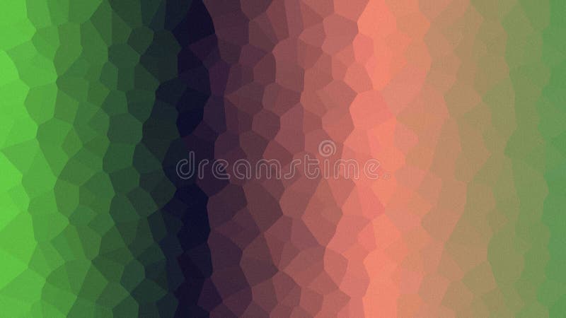 Abstract gradient background with green, purple and orange voronoi texture design. stock illustration
