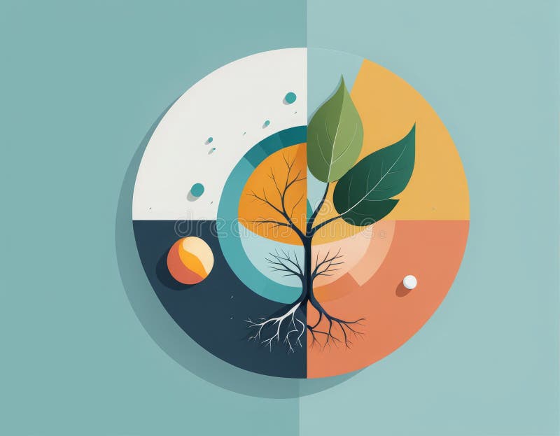 Modern abstract background with tree and earth leaves. earth and tree. vector illustration.