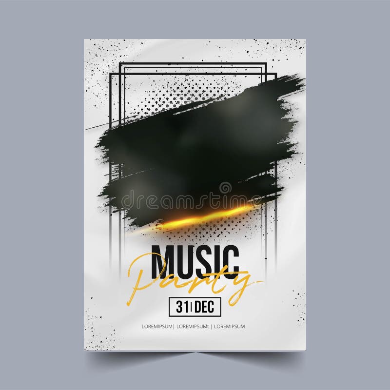 Modern Abstract Brush Stroke Music Event Poster Design Illustration