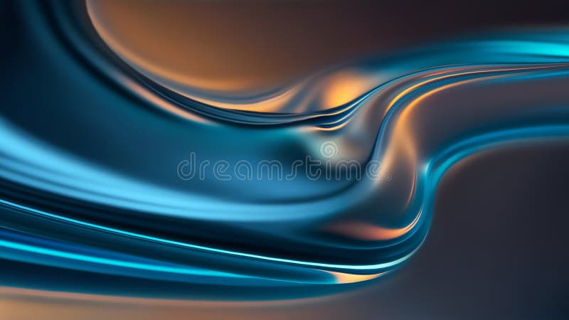 Modern Abstract 3D Background with Blue Wavy Shapes