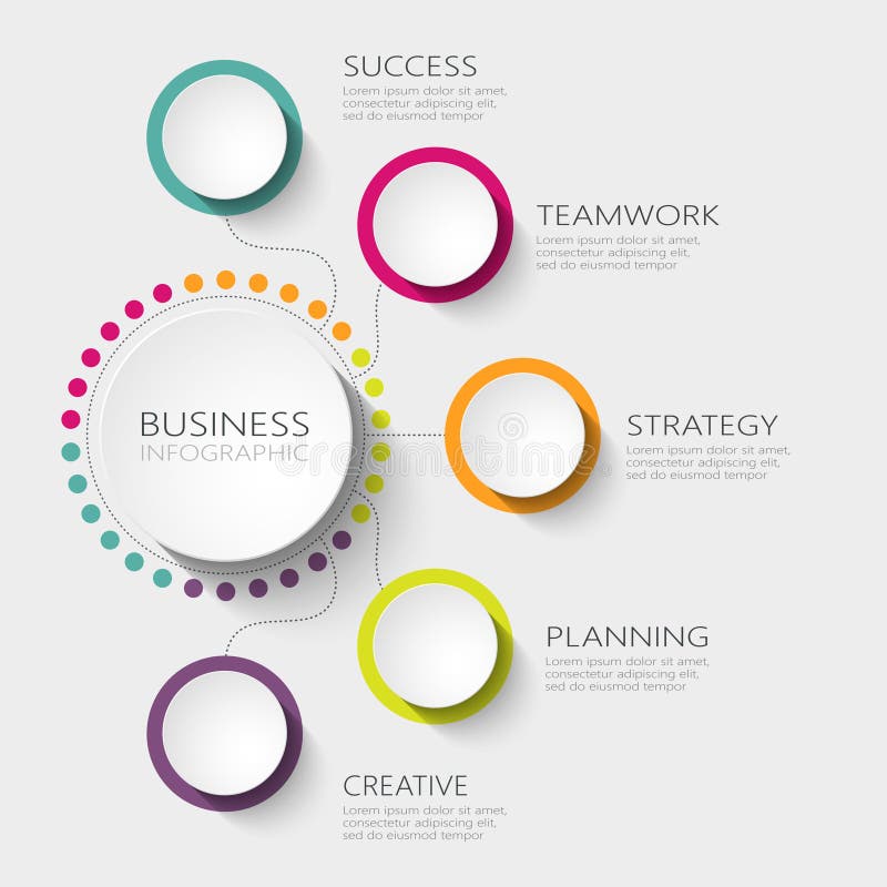 Modern abstract 3D infographic malplaatje met vijf stappen voor succes Zakenkringsmalplaatje met opties voor brochure vector illustratie Modern abstract 3D infographic malplaatje met vijf stappen voor succes Zakenkringsmalplaatje met opties voor brochure vector illustratie