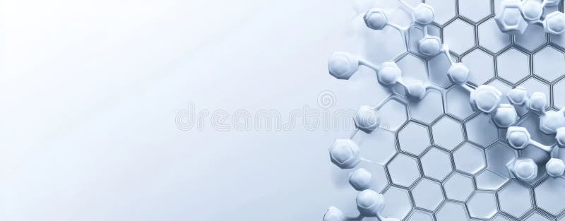 A modern abstract design showcasing interconnected hexagons in various shades of blue, evoking a sense of technological stock images