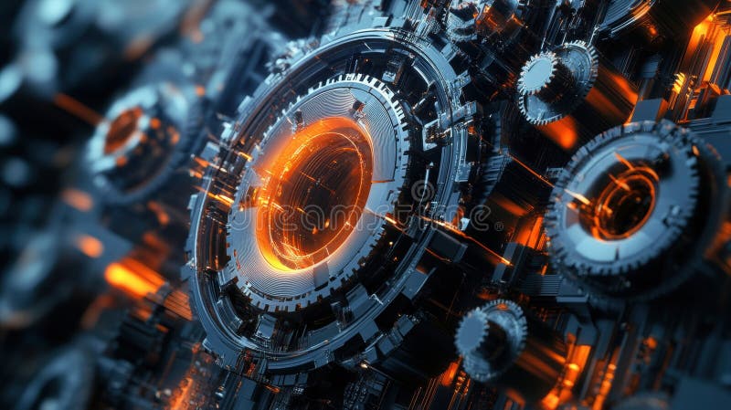 Modern abstract gear design representing engineering and technical planning vector illustration