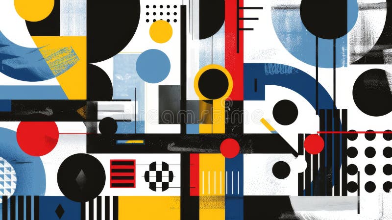 Modern Abstract Geometric Art Design for Print, Card, Poster stock image