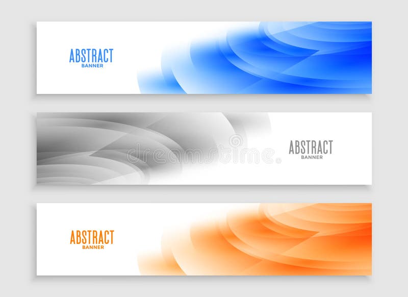Modern and abstract horizontal website header layout for business promotion stock illustration