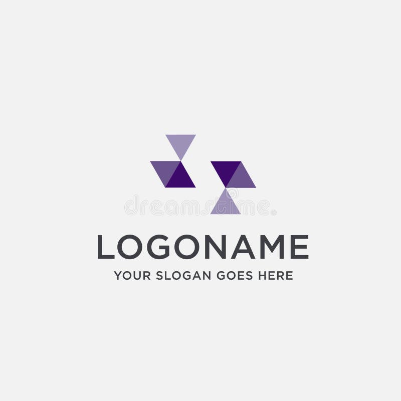 Modern abstract negative space triangle letter S logo icon stock illustration