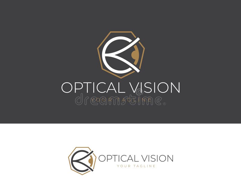 Modern Abstract Optic Initial Lens Logo Design Inspiration Stock Vector