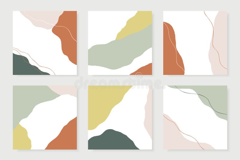 Modern abstract shapes cards. Design template.