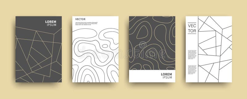 Modern abstract topography geometric covers set vector illustration Modern abstract topography geometric covers set vector illustration