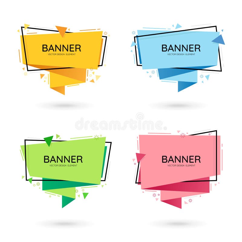Modern abstract vector banners. Flat geometric shapes vector illustration