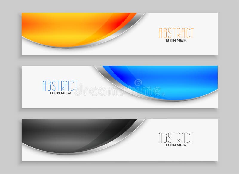 Modern and abstract wide website header template for business information vector illustration