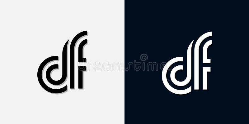Modern abstrakt inledande bokstav df-logotyp vektor illustrationer