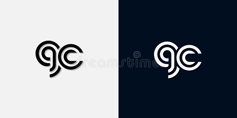 Modern abstrakt logotyp för inledande bokstav gc stock illustrationer