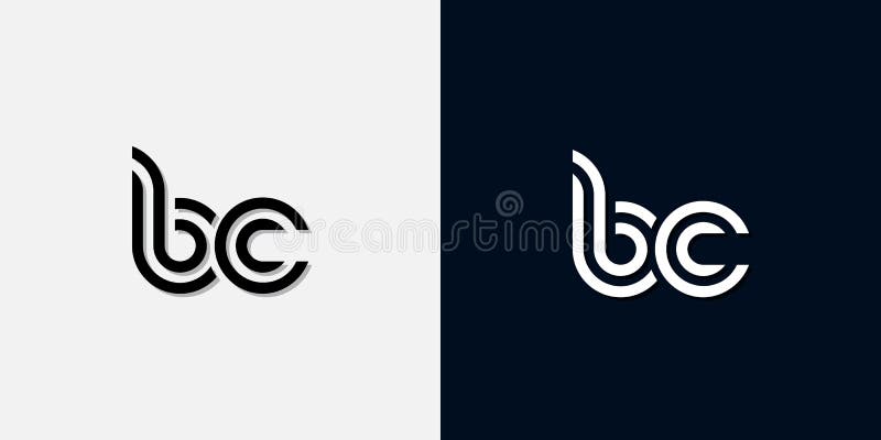 Modern, abstrakt ursprunglig logotyp för brev bc stock illustrationer