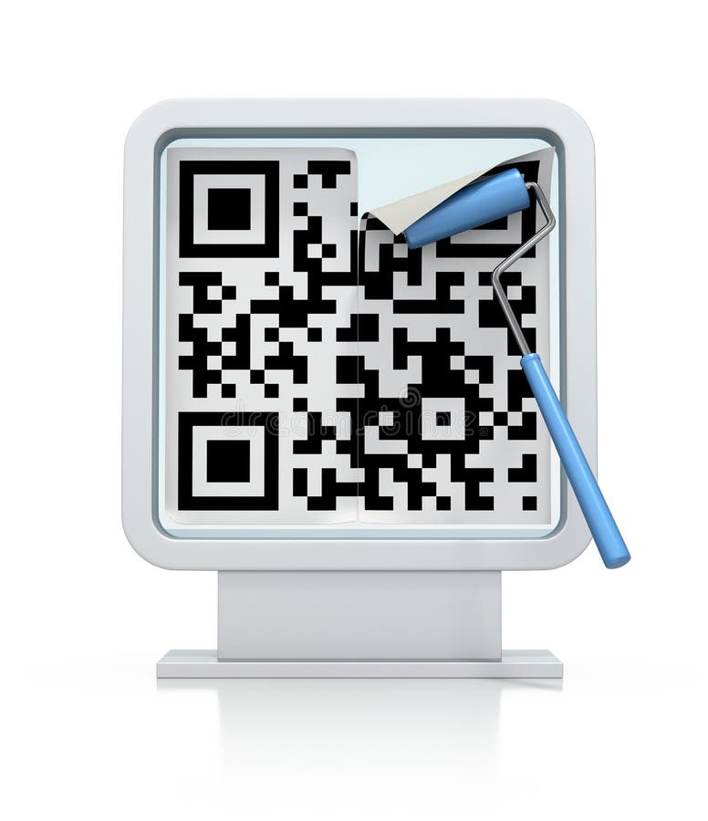 Modern adverising with QR code on billboard royalty free illustration