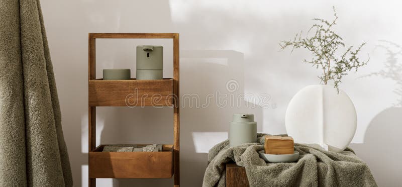 Modern Aesthetic Bathroom Accessories in Eucalyptus Light Green