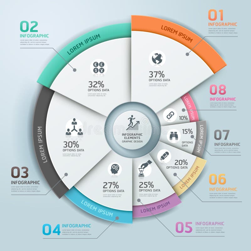 Modern affärsInfographics cirkel. stock illustrationer