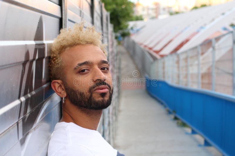 Modern African American Man with Blonde Dyed Hair Stock Photo - Image of  color, american: 150504554