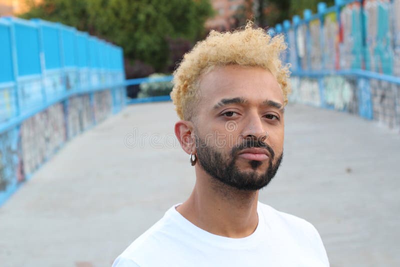 Modern African American Man with Blonde Dyed Hair Stock Photo - Image of brazilian, afro: 150507294 Modern African American Man with Blonde Dyed Hair Stock Photo - Image of brazilian, afro: 150507294