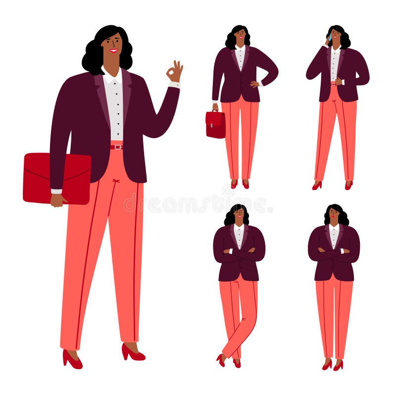 Modern afro american businesswoman vector character design vector illustration Modern afro american businesswoman vector character design vector illustration