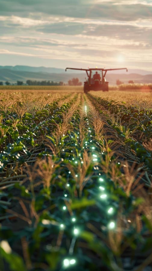 Modern agricultural technologies optimize farming practices, revolutionizing efficiency Vertical Mobile Wallpaper