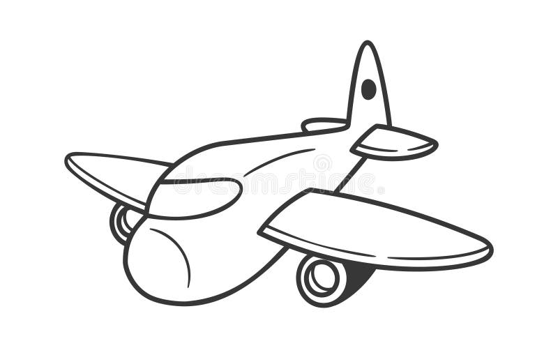 Modern airplane cute doodle aviation royalty free illustration