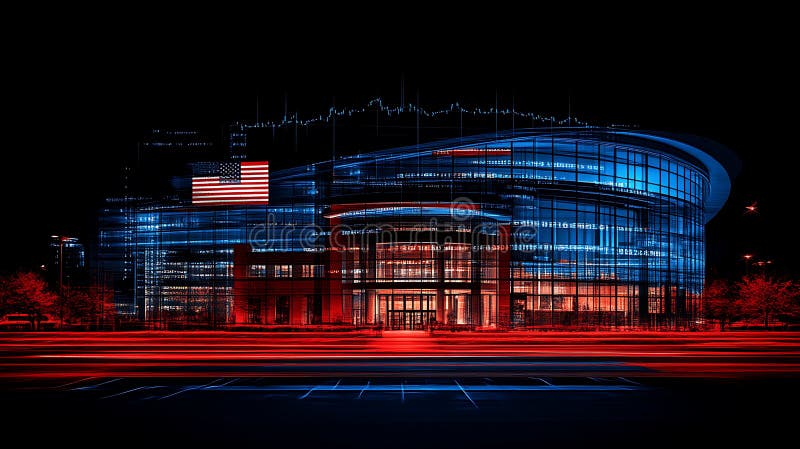 Modern American Business Building royalty free illustration