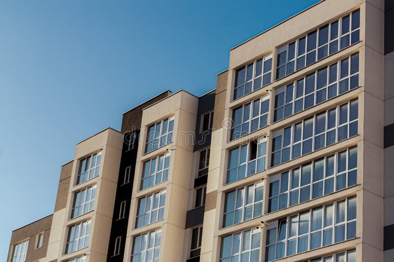 Modern apartment building real estate concept stock photos