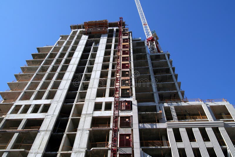 Modern apartment building under construction