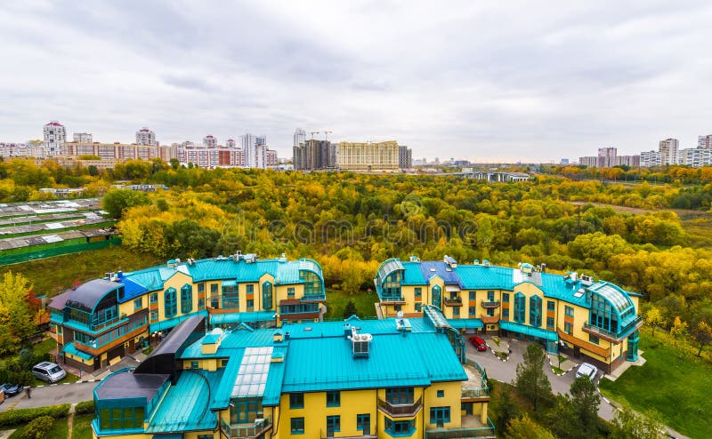 Modern apartment buildings in the new district of Moscow royalty free stock photos