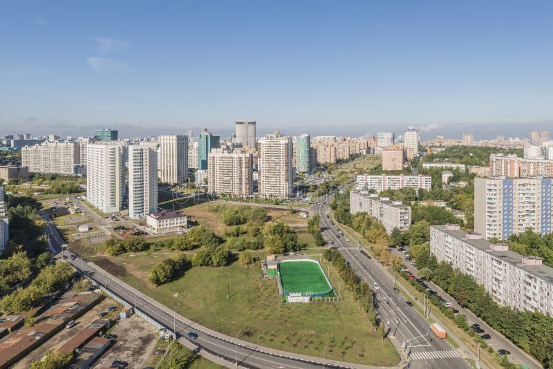 Modern apartment buildings in the new district of Moscow royalty free stock image
