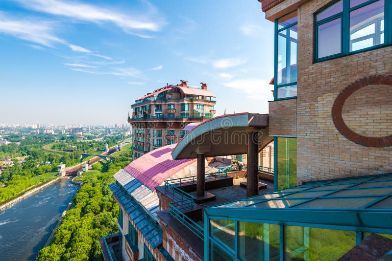 Modern apartment buildings in the new district of Moscow royalty free stock photos