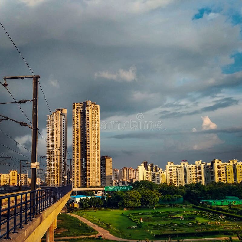 Modern apartment buildings,Noida, India. Noida,India - June 12,2018: Modern apartment buildings in Noida stock image Modern apartment buildings,Noida, India. Noida,India - June 12,2018: Modern apartment buildings in Noida stock image